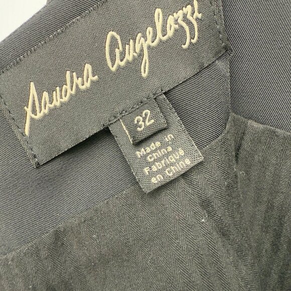 SANDRA ANGELOZZI Pencil Designer Double Back Zip Contemporary Black Skirt sz 32 - Picture 5 of 7